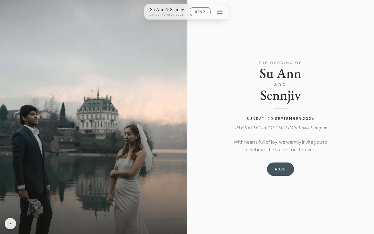 The sample invitation on a laptop, in the Editorial design.